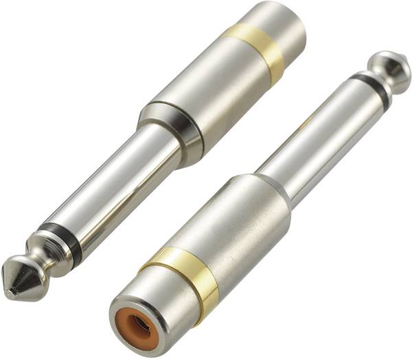 SpeaKa Professional SP-6672048 KCA-635 jack / cinch audio adaptér [1x jack zástrčka 6,3 mm - 1x cinch zásuvka] stříbrná