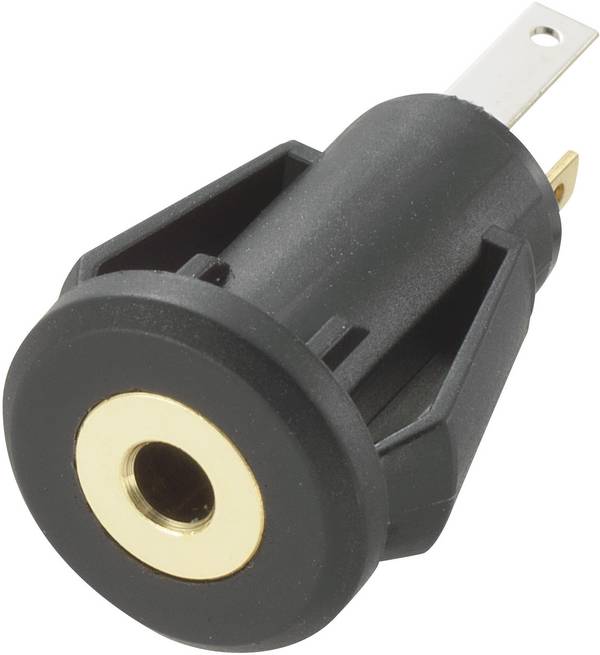 TRU COMPONENTS 716853 jack konektor 2.5 mm zásuvka, vestavná vertikální Pólů: 3 stereo černá 1 ks
