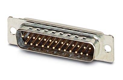Vícekolíkový D-Sub konektor, běžně používaný pro elektronické propojení v počítačích a dalších zařízeních.