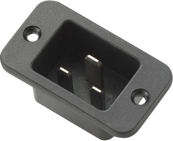 TRU COMPONENTS 717547 IEC zástrčka C13/C14 zástrčka, vestavná úhlová Počet kontaktů: 2 + PE 16 A černá 1 ks