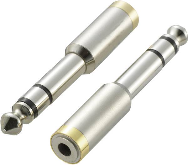 SpeaKa Professional SP-6672044 KKA-635 jack audio adaptér [1x jack zástrčka 6,3 mm - 1x jack zásuvka 3,5 mm] stříbrná