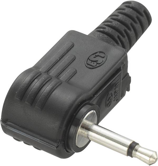 TRU COMPONENTS 718989 jack konektor 2.5 mm zástrčka, zahnutá Pólů: 2 mono černá 1 ks