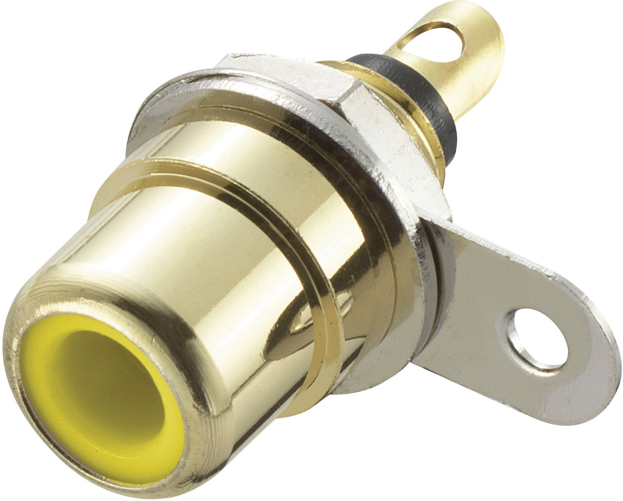 TRU COMPONENTS 719246 cinch konektor zásuvka, vestavná vertikální Pólů: 2 žlutá 1 ks