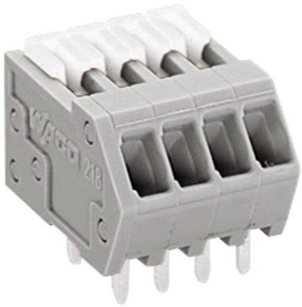 WAGO 218-504 pružinová svorkovnice 0.50 mm² Pólů 4 šedá 1 ks