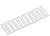 Bílý obdélníkový větrací mřížkový prvek s několika paralelními lamelami, které zajišťují rovnoměrné rozvedení vzduchu.