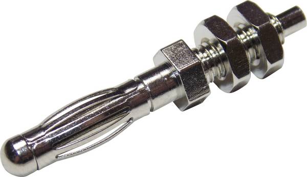 TRU COMPONENTS TC-R8-B2H banánkový konektor zástrčka, rovná Ø pin: 4 mm stříbrná 1 ks