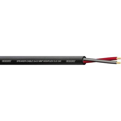 Reproduktorový kabel, 2x4 mm², vysoce flexibilní, s červeným a černým vnitřním vodičem, vhodný pro audiosystémy.