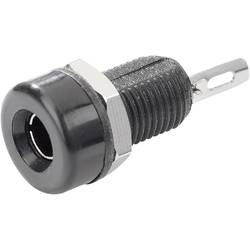 Zdířka pro banánek SCI R1-16A Black – zásuvka, vstavateľná vertikálna, Ø hrotu: 4 mm, čierna, 1 ks