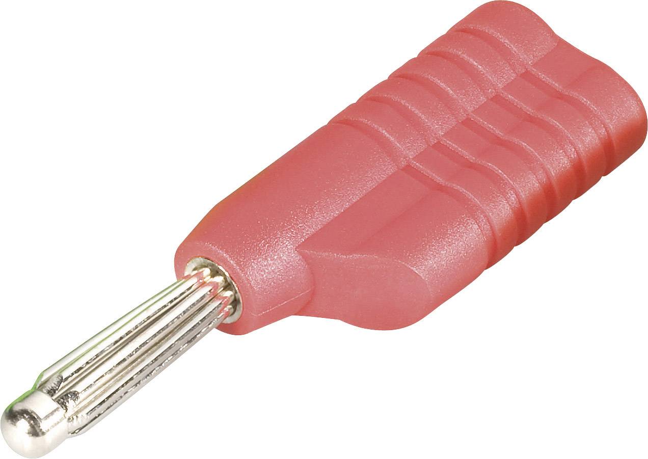 Červená část rukojeti nástroje s kovovým nástavcem vpředu. Vhodná pro spojovací spoje nebo jako náhradní rukojeť v různých nástrojích.