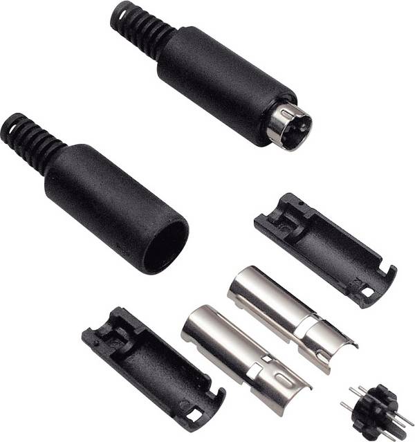 TRU COMPONENTS 1578798 mini DIN konektor zástrčka, rovná Pólů: 6 1 ks