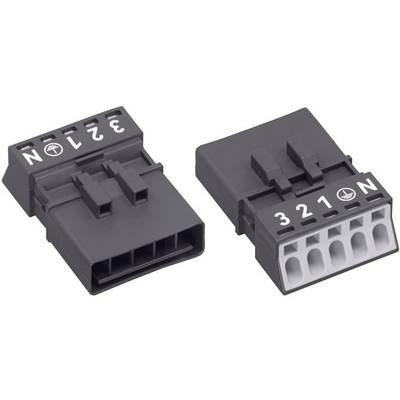 Dva černé elektrické zástrčky v detailním záběru, označené čísly '3 2 1 N' na povrchu. Vlevo je zástrčka, vpravo zásuvka.
