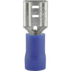 Faston zásuvka Vogt Verbindungstechnik 3906S 6.3 mm x 0.8 mm, 180 °, částečná izolace, modrá, 1 ks
