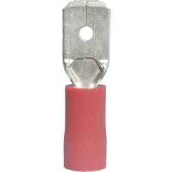 Faston konektor Vogt Verbindungstechnik 3910S, šířka 6.3 mm částečná izolace, červená, 1 ks