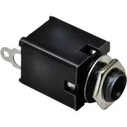 Jack konektor 6.35 mm čiernobiela zásuvka, vstavateľná vertikálna BKL Electronic 1109030, pinov 2, strieborná, 1 ks