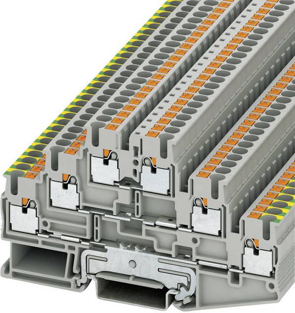 Phoenix Contact 3210541 trojitá svorka ochranného vodiče 5.2 mm rychlé připojení šedá, zelená, žlutá 1 ks