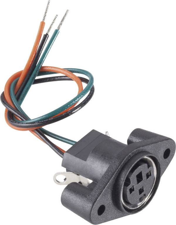 BKL Electronic 0204025 mini DIN konektor zásuvka, vestavná vertikální Pólů: 4 černá 1 ks