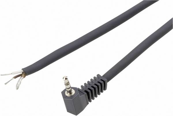 TRU COMPONENTS 1578896 jack konektor 2.5 mm zástrčka, zahnutá Pólů: 2 mono černá 1 ks