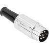 DIN kruhový konektor zástrčka, rovná BKL Electronic 0208025, pólů 7, stříbrná, 1 ks