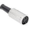 DIN kruhový konektor zásuvka, rovná BKL Electronic 0208074, pólů 5, stříbrná, 1 ks
