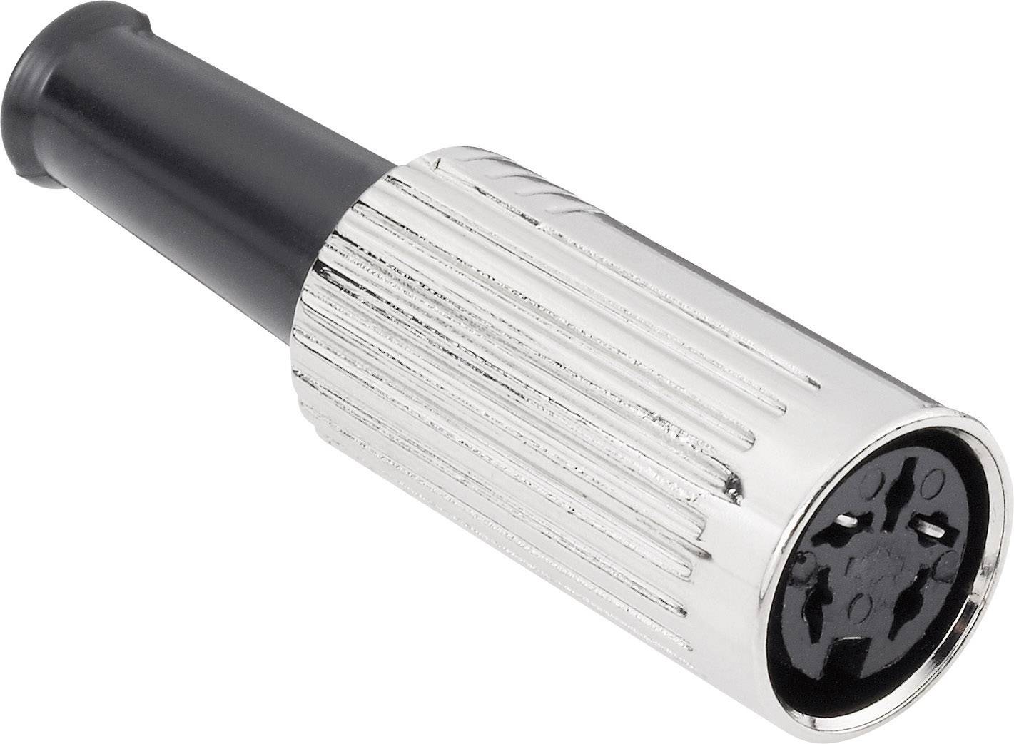 TRU COMPONENTS 1579000 DIN kruhový konektor zásuvka, rovná Pólů: 5 stříbrná 1 ks