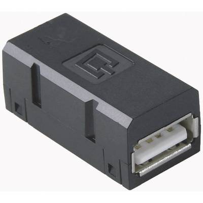 Černý USB redukční adaptér obdélníkového tvaru s jedním USB konektorem.