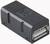 Černý USB redukční adaptér obdélníkového tvaru s jedním USB konektorem.