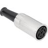 DIN kruhový konektor zásuvka, rovná BKL Electronic 0202013, pólů 7, stříbrná, 1 ks