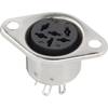 DIN kruhový konektor přírubová zásuvka, rovná BKL Electronic 0208096, pólů 8, stříbrná, 1 ks