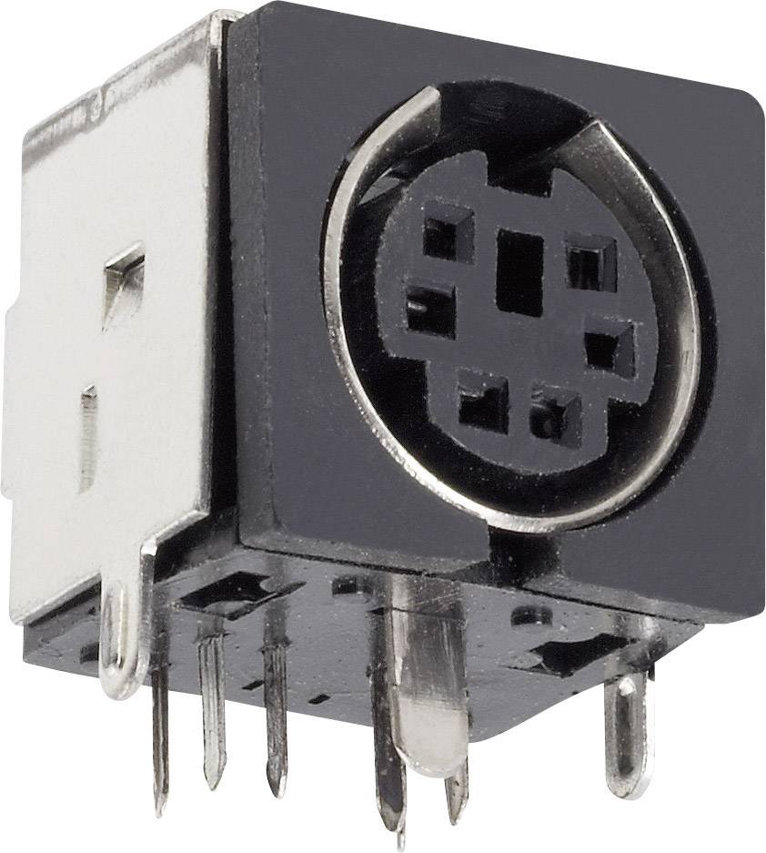 BKL Electronic 0204046 mini DIN konektor zásuvka, vestavná horizontální Pólů: 3 černá 1 ks