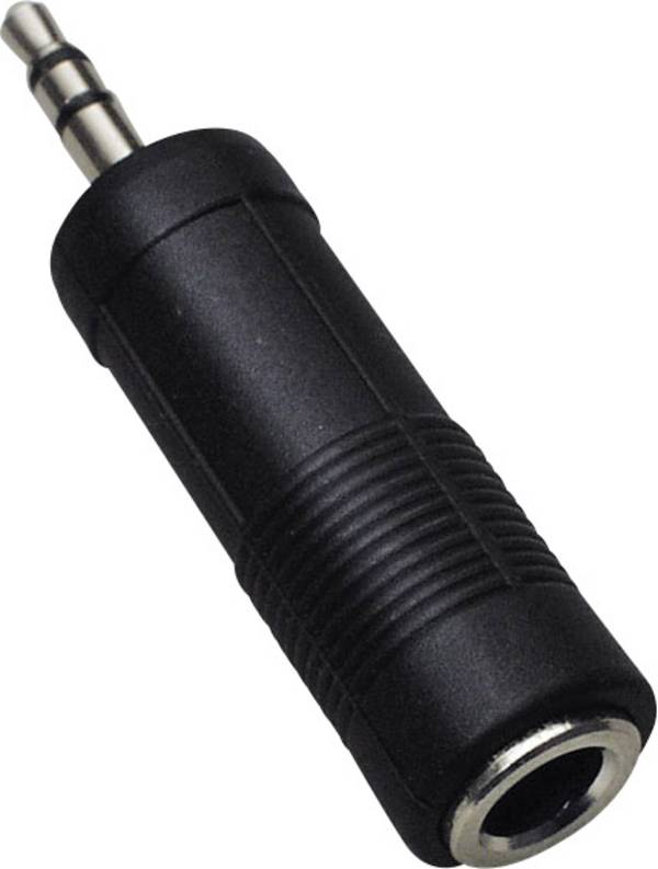 BKL Electronic 1102008 1102008 jack audio adaptér [1x jack zástrčka 3,5 mm - 1x jack zásuvka 6,3 mm] černá