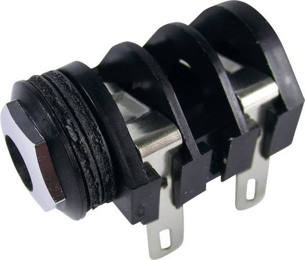 Cliff CL1282A jack konektor 6.35 mm zásuvka, vestavná horizontální Pólů: 2 mono černá 1 ks