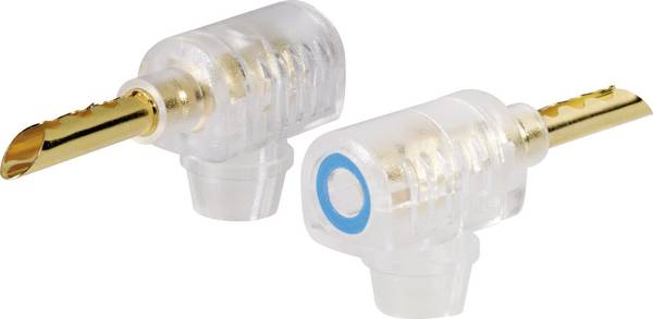 TRU COMPONENTS banánkový konektor zástrčka, zahnutá Ø pin: 4 mm černá 1 ks
