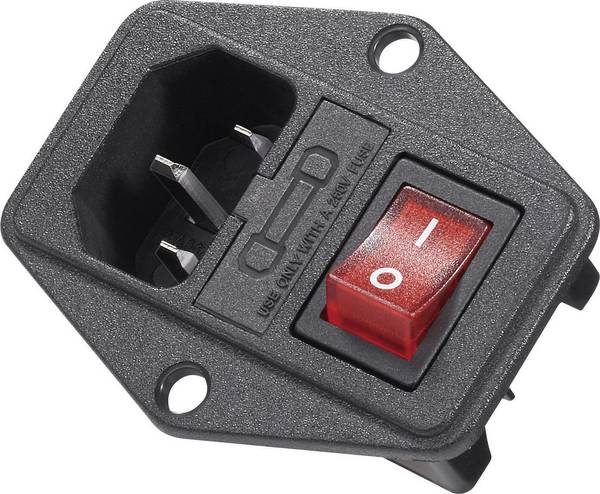 K & B 59JR101-1FR-LR IEC zástrčka C13/C14 42R zástrčka, vestavná rovná Počet kontaktů: 2 + PE 6 A, 10 A černá 1 ks