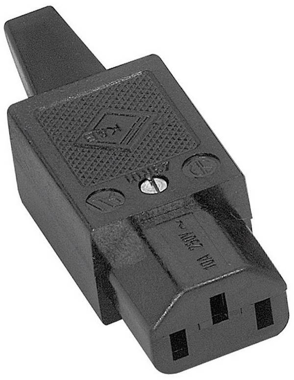 K & B 43R011311 IEC zástrčka C13/C14 43R zásuvka, rovná Počet kontaktů: 2 + PE 10 A černá 1 ks