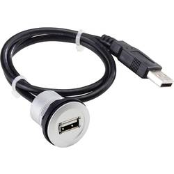 USB 2.0 zásuvka Typ A vestavná se zástrčkou Schlegel RRJ_USB_609, IP67, 60 cm, černá