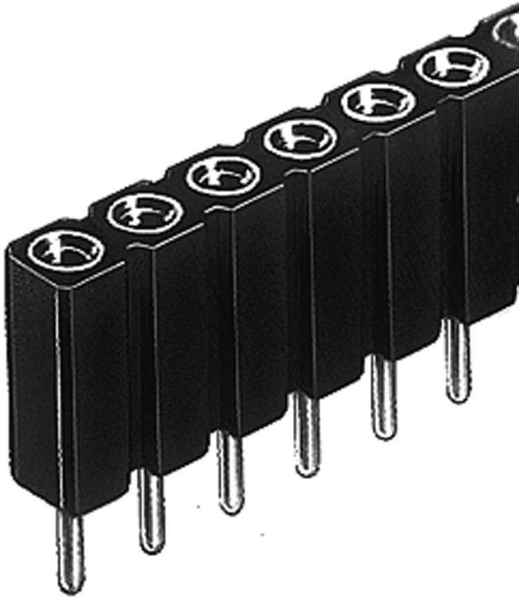 Černený vícepolový konektor s šesti viditelnými kolíky, který se používá pro elektronické připojení.