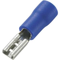Faston zásuvka TRU COMPONENTS 737402 2.8 mm x 0.5 mm, 180 °, částečná izolace, modrá, 100 ks
