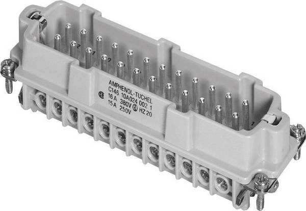 Amphenol C146 10A024 002 1-1 vložka pinového konektoru Heavy|mate® C146 Počet kontaktů 24 + PE 1 ks