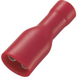 Faston zásuvka TRU COMPONENTS 737662 4.8 mm x 0.5 mm, 180 °, plná izolace, červená, 50 ks