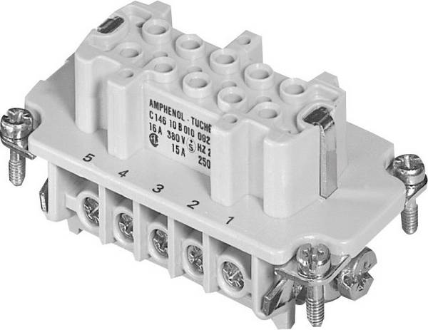Amphenol C146 10B010 002 1-1 konektorová vložka, zásuvka Heavy|mate® C146 Počet kontaktů 10 + PE 1 ks