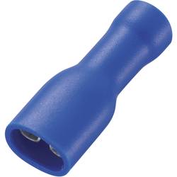 Faston zásuvka TRU COMPONENTS 737792 4.8 mm x 0.5 mm, 180 °, plná izolace, modrá, 50 ks