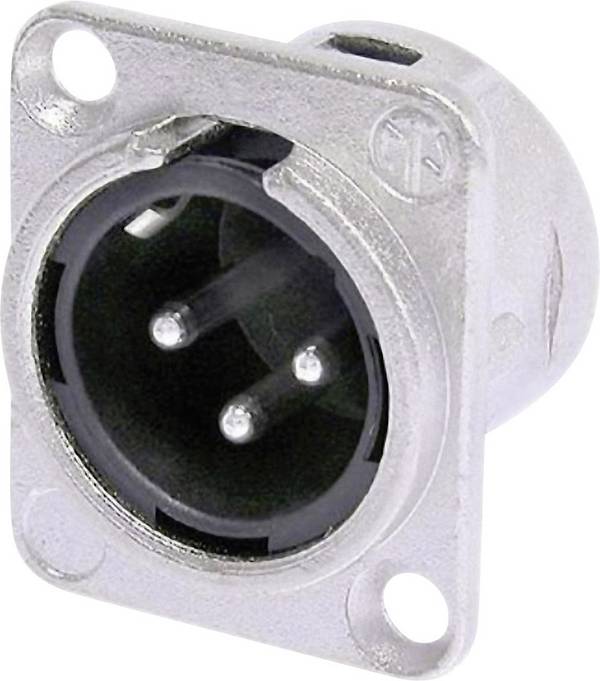 Neutrik NC3MDL1 XLR konektor přírubová zástrčka, rovná Pólů: 3 stříbrná 1 ks