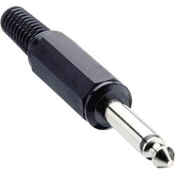 Jack konektor 6.35 mm čiernobiela zástrčka, rovná Lumberg KLSM 3, počet pinov: 2, čierna, 1 ks