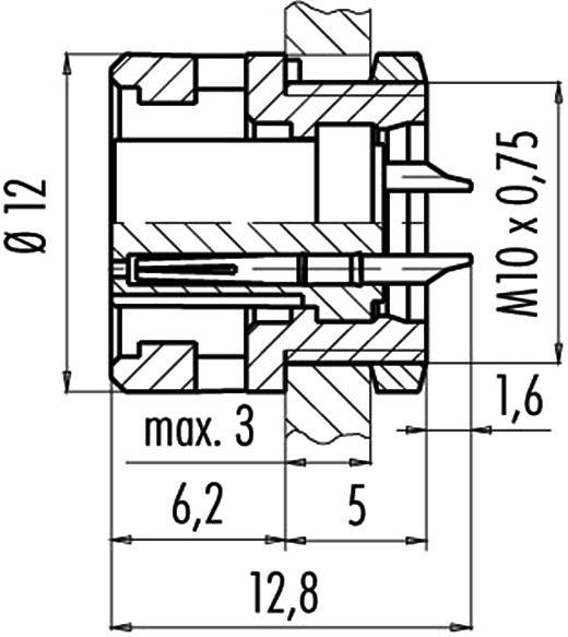 Technický výkres strojní součásti s rozměry: průměr 12, M10x0,75, maximální hloubka 3, šířka 12,8, dílčí rozměry 6,2 a 5.