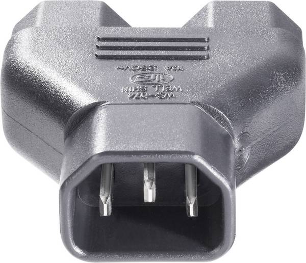 BKL Electronic 073331 IEC adaptér C13/C14 IEC zástrčka C14 10 A - IEC C13 zásuvka 10 A, IEC C13 zásuvka 10 A černá 1 ks