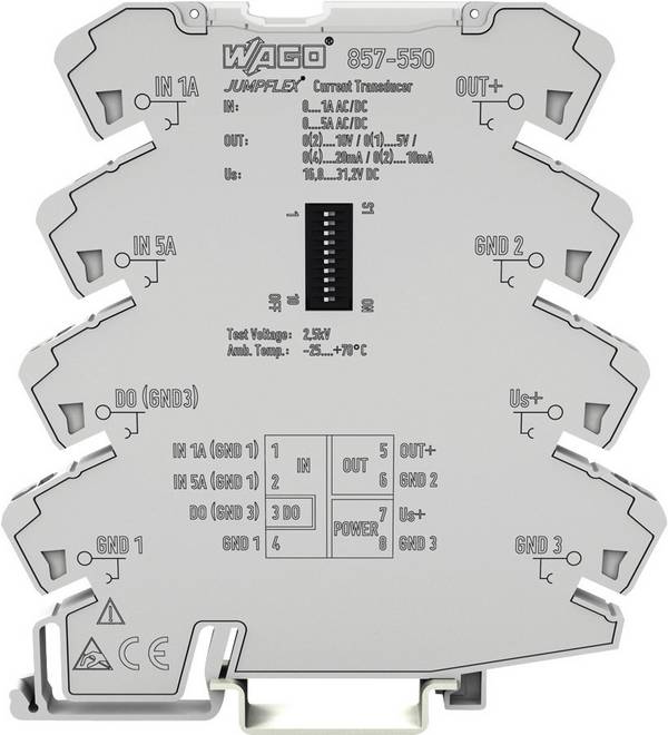 WAGO 857-550 Měřicí proudový převodník AC/DC 0 - 1 A, 0 - 5 A