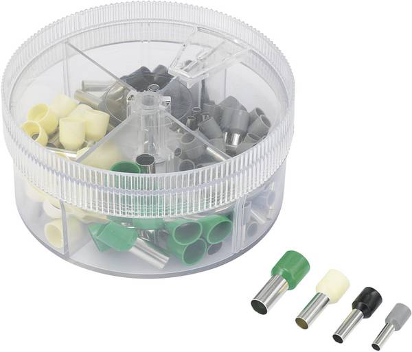 TRU COMPONENTS 739705 sada dutinek 4 mm², 6 mm², 10 mm², 16 mm² částečná izolace šedá, černá, slonová kost, zelená 100 ks