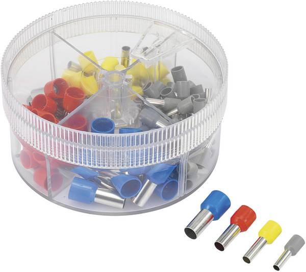 TRU COMPONENTS 739966 sada dutinek 4 mm², 6 mm², 10 mm², 16 mm² částečná izolace šedá, žlutá, červená, modrá 100 ks
