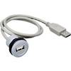 USB 2.0 zásuvka Typ A vestavná se zástrčkou Schlegel RRJ_USB_150CM, IP67, 150 cm, šedá
