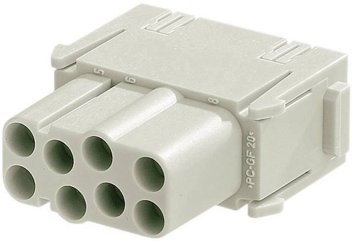 Šedý plastový konektor s šesti kulatými připojovacími body, očíslovanými od 1 do 6. Vhodný pro elektroinstalace.